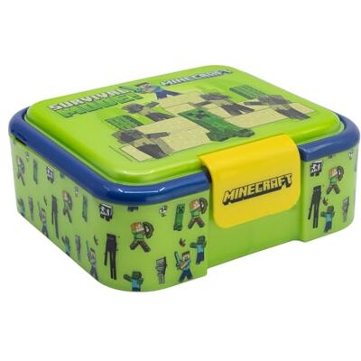 Stor Porta Pranzo Minecraft per Bambini con 3 Scomparti 1786ml Lunch Box Robusta in Plastica Senza BPA Contenitore Merenda Scuola Sandwich Stor Porta Pranzo Minecraft per Bambini con 3 Scomparti 1786ml Lunch Box Robusta in Plastica Senza BPA Contenitore Merenda Scuola Sandwich