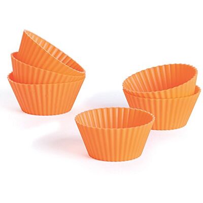 Excelsa 6 Pirottini in Silicone per Muffin, Arancione Excelsa 6 Pirottini in Silicone per Muffin, Arancione