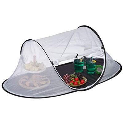 Relaxdays Coprivivande in Rete, Antimosche. Grande, per Frutta & Dolci, Protezione da Insetti, 40x107x58 cm, Bianco/Nero Relaxdays Coprivivande in Rete, Antimosche. Grande, per Frutta & Dolci, Protezione da Insetti, 40x107x58 cm, Bianco/Nero