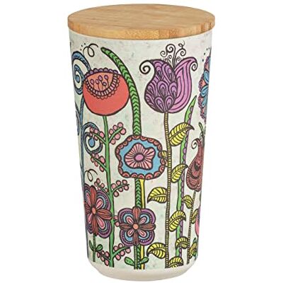 Wenko Barattolo Flowers, Barattolo Floreale per Le Scorte con Coperchio in Bambù, Conservazione Ermetica di Alimenti in Cucina, Senza Bisfenolo A, Capacità 0,95 Litri, Ø 10,5 X 18,5 Cm, Vari Colori Wenko Barattolo Flowers, Barattolo Floreale per Le Scorte con Coperchio in Bambù, Conservazione Ermetica di Alimenti in Cucina, Senza Bisfenolo A, Capacità 0,95 Litri, Ø 10,5 X 18,5 Cm, Vari Colori