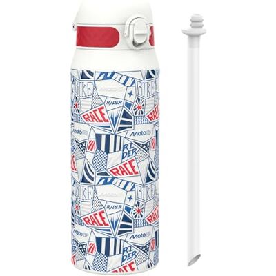 Ion8 MotoGP Strada Borraccia Termica con Cannuccia Rimovibile, 750ml/24oz, a Prova di Perdite, Facile da Aprire, Serratura Sicura, Lavabile in Lavastoviglie, Maniglia per il Trasporto Ion8 MotoGP Strada Borraccia Termica con Cannuccia Rimovibile, 750ml/24oz, a Prova di Perdite, Facile da Aprire, Serratura Sicura, Lavabile in Lavastoviglie, Maniglia per il Trasporto