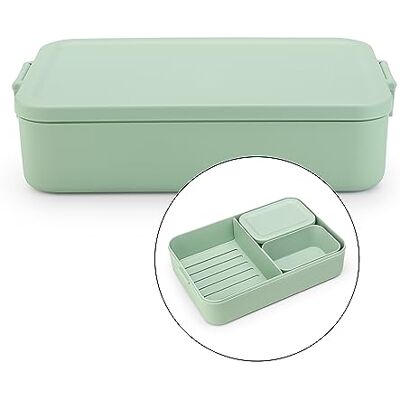 Brabantia Make & Take Lunch Box Bento L Scomparti Rimovibili Coperchio con Clip Adatto per Congelatore Adatto per Lavastoviglie & nel Microonde Jade Green 26 x 17 x 6 cm Brabantia Make & Take Lunch Box Bento L Scomparti Rimovibili Coperchio con Clip Adatto per Congelatore Adatto per Lavastoviglie & nel Microonde Jade Green 26 x 17 x 6 cm