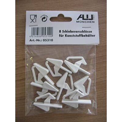 ALUTEC MÜNCHEN ALUTEC Chiusure rapide per casse in plastica (set di 6, per la chiusura di casse da trasporto, bianco) ALUTEC MÜNCHEN ALUTEC Chiusure rapide per casse in plastica (set di 6, per la chiusura di casse da trasporto, bianco)