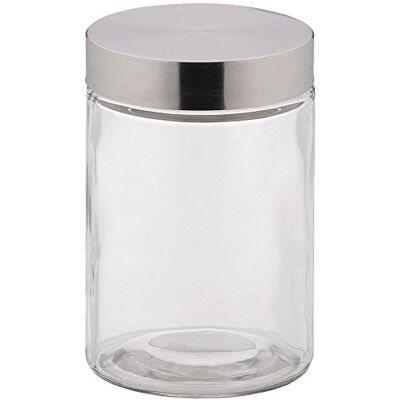 kela Set di contenitori ermetici, 1,2 l, in Vetro e Acciaio Inox, 11 x 11 x 17 cm, Colore: Trasparente/Argento, kela Set di contenitori ermetici, 1,2 l, in Vetro e Acciaio Inox, 11 x 11 x 17 cm, Colore: Trasparente/Argento,