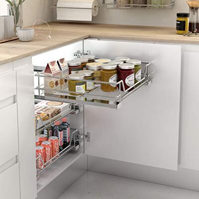 MENAGE CONFORT - Tray - 400mm - Chrome - Pull-out tray MENAGE CONFORT - Tray - 400mm - Chrome - Pull-out tray