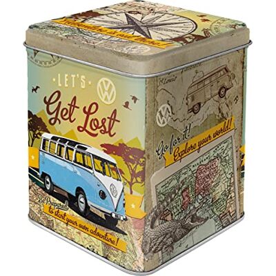 ART Barattolo per tè retrò, 100 g, VW Bulli – Let's Get Lost original Volkswagen license product (OLP), scatola per tè, design vintage, Idea regalo per fan di VW Bus ART Barattolo per tè retrò, 100 g, VW Bulli – Let's Get Lost original Volkswagen license product (OLP), scatola per tè, design vintage, Idea regalo per fan di VW Bus