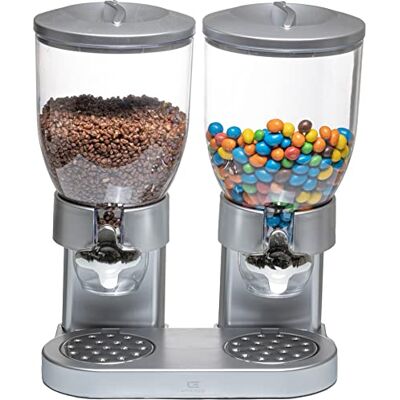 United Dispenser per cereale, Corn Flakes e Cerealiera Doppia Argento United Dispenser per cereale, Corn Flakes e Cerealiera Doppia Argento