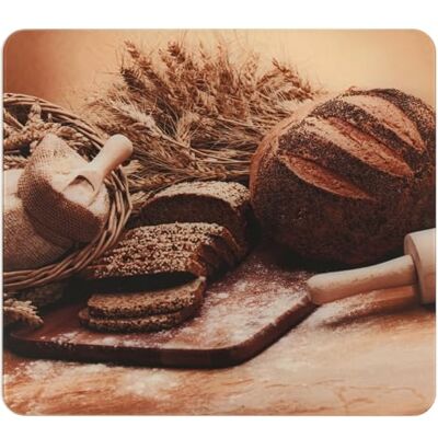 Wenko Multi Lastra Mod. Pane, tagliere da cucina 3in1, paraspruzzi, copertura per fornelli, tagliere, vetro, 56 x 50 cm Wenko Multi Lastra Mod. Pane, tagliere da cucina 3in1, paraspruzzi, copertura per fornelli, tagliere, vetro, 56 x 50 cm