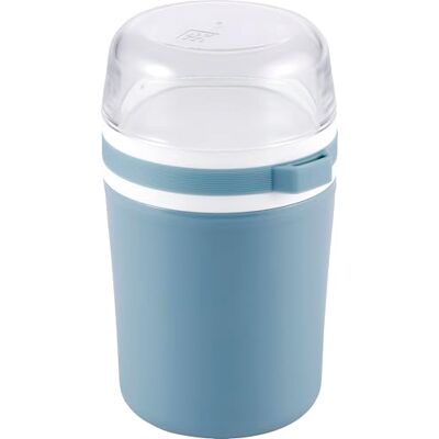 ZWILLING Lunchtime Tazza per cereali, a prova di perdite, con pratico scomparto e porta cucchiaio, 500 + 200 ml, colore: Blu ZWILLING Lunchtime Tazza per cereali, a prova di perdite, con pratico scomparto e porta cucchiaio, 500 + 200 ml, colore: Blu