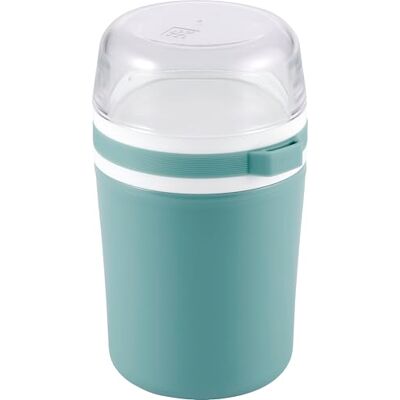 ZWILLING Lunchtime Tazza da viaggio per cereali, a prova di perdite, con pratico scomparto e porta cucchiaio, 500 + 200 ml, colore: verde ZWILLING Lunchtime Tazza da viaggio per cereali, a prova di perdite, con pratico scomparto e porta cucchiaio, 500 + 200 ml, colore: verde