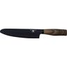 Rio Forester Safe D Series Coltello Santoku da 7", punta tonda in acciaio inox con rivestimento in ossido nero, manico ergonomico in legno, coltello giapponese,