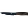 Rio Forester Series Coltello multiuso da 12,7 cm, lama in acciaio inox con rivestimento in ossido nero, manico ergonomico in legno, coltello da trucco