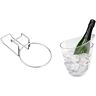 VB VIN BOUQUET vin bouquet Fia 199 Supporto per Secchiello, in Acciaio Inox, Argento & Transparent 1 Bottle Ice Secchiello Portaghiaccio Trasparente per 1 Bottiglie