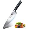 SHAN ZU Coltello da Cucina 20cm, da Chef, Cuoco, Lama Acciaio Inossidabile Tedesco da 8'', Manico Ergonomico in Legno, per Tagliare Verdure, Carne e Frutta