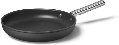 SMEG , Padella Antiaderente , Diametro 24 cm, Manico Ergonomico in Acciaio Inossidabile, Per Tutti i Piani Cottura, Fino a 250° in Forno, Capacità 1,9L, Nero