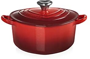 LE CREUSET Cocotte a cuore in ghisa vetrificata con pomello a cuore, 20 cm, Ciliegia,