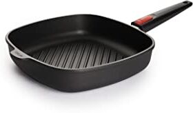 Woll 1628-1N Titanium Nowo Padella per Carne in ghisa, 28x28 cm 28 cm Nero