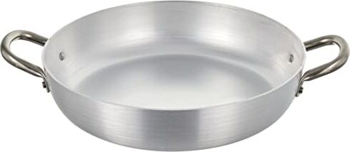 Pentole Agnelli PCMX01024 Tegame Alluminio 2 Maniglie, Inox, 24 cm