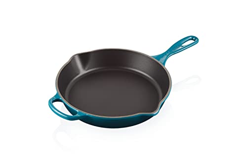 LE CREUSET Padella doppio becco profonda Evolution in ghisa vetrificata, Cast Iron, 26 cm, Deep Teal,