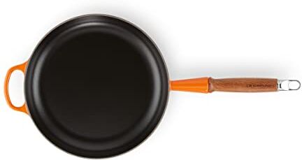 LE CREUSET Padella Evolution con manico in legno in ghisa vetrificata, diameter 26 cm, Arancio,