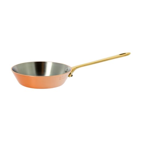 DE BUYER 6450.13 Mini Padella 13 cm, in Rame e Acciaio Inox, con Manico in Ottone