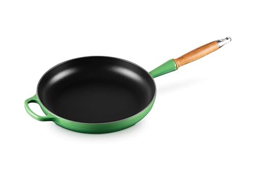 LE CREUSET Padella Evolution con manico in legno in ghisa vetrificata, diameter 28 cm, Bamboo,