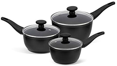 Prestige – Thermo Smart – Set di casseruole antiaderenti con coperchio – 3 pezzi – Piano cottura a induzione, gas ed elettrico – 16, 18 e 20 cm