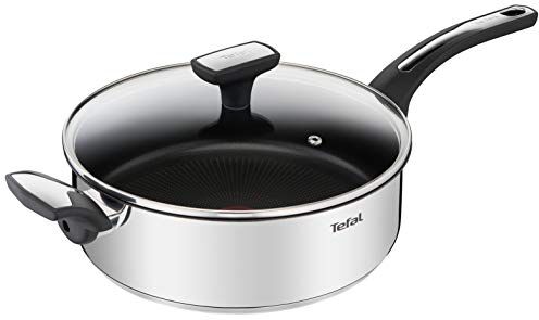 Tefal Emotion Sartén de 26 cm, 4 L, tapa de cristal, revestimiento antiadherente, difusión de calor homogénea, termo-Signal, diseño elegante, mango resistente, inducción