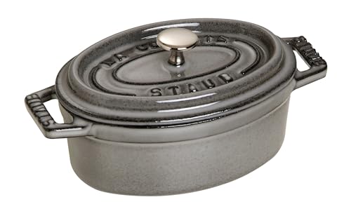 STAUB Cocotte Casseruola Ovale, Ghisa, Grigio Grafite, 11 cm