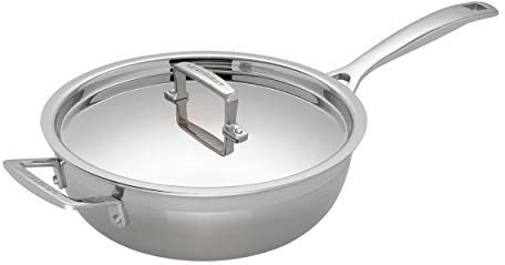 LE CREUSET Padella dello chef con manico e maniglia in acciaio inox interno antiaderente, diameter 24 cm, Compatibile con Tutte le Fonti di Calore (Induzione Inclusa),