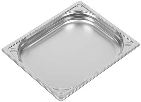 VOGUE 304 Padella in acciaio INOX resistente, 1/2, capacità 2,5 l, 40 x 265 x 325 mm, colore: Argento