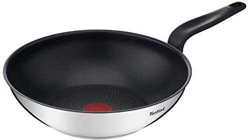 Tefal PRIMARY padella wok 28 cm, in acciaio inox con antiaderente