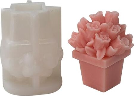 SELiLe Stampi per bouquet di fiori Tulipani Pentole Silicone Stampi Resine Getti Stampi per Sapone Fatto a Mano Stampi per Fare Siliconi Tulipani Pentole Stampi Sapone Fiori Bouquet Resine