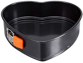 LE CREUSET Stampo Antiaderente a Forma di Cuore, 24.8 x 23.8 x 6.9 cm, Resistente alle Sostanze Acide, Finitura in Acciaio al Carbonio, Antracite,Arancio,