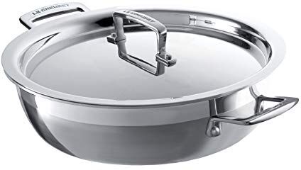 LE CREUSET Tegame Multistrato con Coperchio, diameter 30 cm, Acciaio Inox, Compatibile con Tutte le Fonti di Calore, 01000