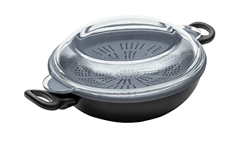 Prestige Nadiya Wok 4 in 1 Pentole Antiaderente Interni senza PFOA Lavabile in lavastoviglie, forno e frigorifero/congelatore