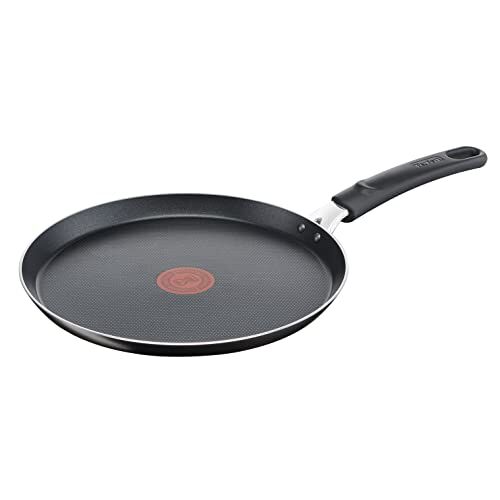 Tefal , Easy Cook & Clean  Padella per crêpe, 25 cm, rivestimento antiaderente, sicura, con segnale termico, fondo stabile, forma ideale, cottura sana, colore nero