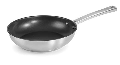 LACOR Foodie Padella in Acciaio Inox 18/10, Padella Antiaderente, Compatibile con Tutti i Tipi di Fornelli e Forno, Ecologica, Priva di PFOA, 24 cm, Acciaio Inossidabile, Acciaio Inox, 24 cm