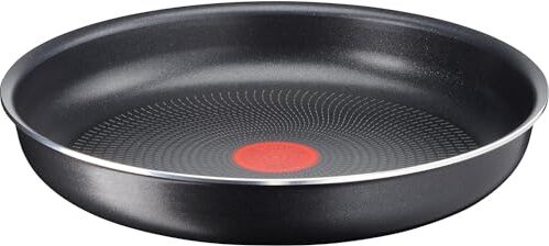 Lagostina Ingenio Essential Plus Padella Ø 28 cm, Padella Antiaderente in Alluminio per Gas e Forno, con Indicatore di Cottura Thermosignal, Utilizzabile con Manico Removibile