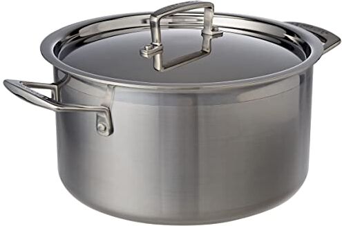 Le Creuset Casseruola alta con coperchio in acciaio inox, diameter 24 cm, Volume 6.0L, Compatibile con Tutte le Fonti di Calore, Induzione Inclusa, 96200624001000