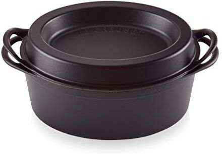 Le Creuset Doufeu ovale in ghisa vetrificata, diameter 32 cm, Nero Matt,