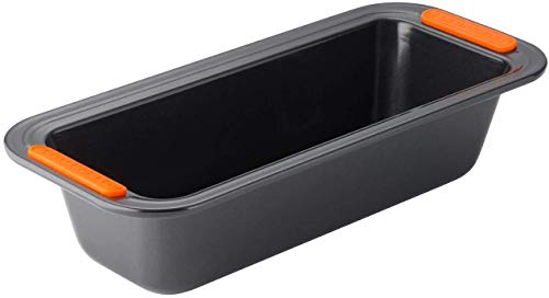 LE CREUSET Stampo per Plumcake, Rettangolare, 30 x 11.5 x 7 cm, Resistente alle Sostanze Acide, Finitura in Acciaio al Carbonio, Antracite,Arancio, 00000