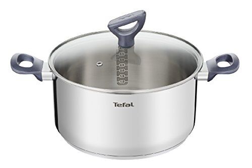 Tefal Casseruola Daily Cook 20 cm Casseruola in acciaio inox, base rinforzata, adatte a tutti i tipi di piani cottura, inclusa induzione, grande conduttività e resistenza con materiali riciclati