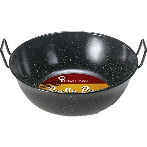 Garcima 5020003 – Padella Doppia Honda, con manici, smaltata 28 x 28 x 14 cm Nero