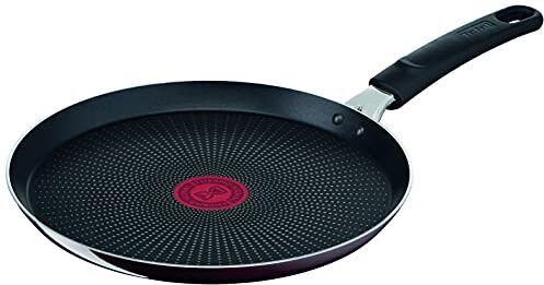 Tefal D52210 Resist Intense crepiera da 25 cm, antiaderente, protezione Flame Protect, resistente, con segnale termico, forma ideale, facile da pulire, sicura, colore bordeaux