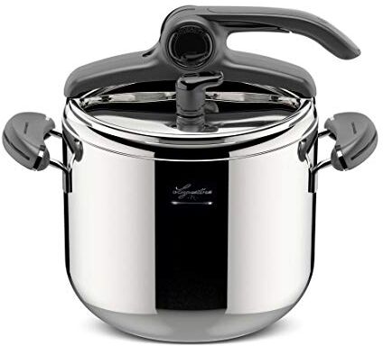 Lagostina Mia Lagoeasy'UP Pentola a Pressione 7 L in Acciaio Inox 18/10 Ø 22 cm, Pentola Induzione e Gas, Coperchio con Apertura Facilitata, Fondo Irradial Plus 3 Strati, Lavabile in Lavastoviglie