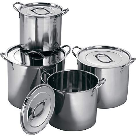 PREMIER Housewares  Set di 4 Pentole, in Acciaio Inox