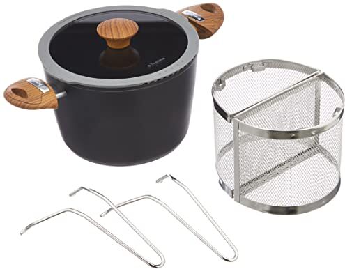 Tognana Set Pentola per la Pasta Multifunzione Country Chic, 22 cm, Alluminio forgiato, Nero