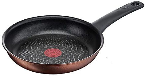 Tefal Resource Padella 24 cm   Rivestimento antiaderente Titanium Pro   Segnale termico   Durevole   Adatto a tutti i tipi di fornelli   Facile da pulire   Nero/Rame