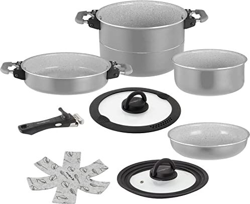 BRUNNER Koch Set di stoviglie Fusion 7+1 Magnetic Camping Cucina Padella Ceramica